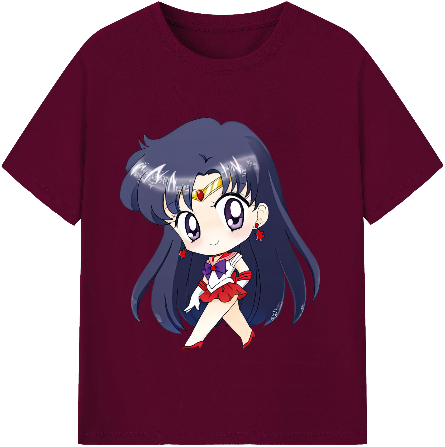 （画像用） 美少女戦士セーラームーン 火野レイ ひの レイ Sailor Moon Hino Rei （セーラーマーズ,Sailor Mars） レディースカジュアルプリントTシャツ（綿100％）